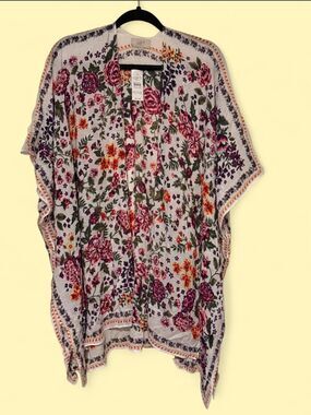 LOFT shortsleeve floral print kimono NWT one size boho